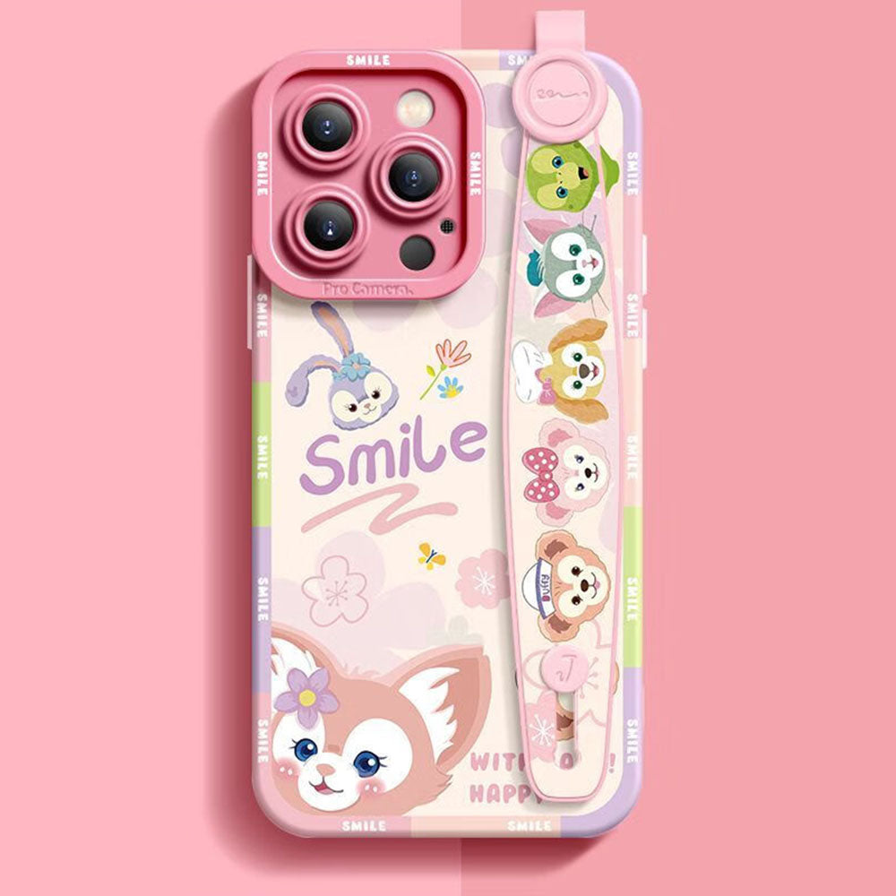 Cute Shockproof Phone Case with Strap for iPhone C-80179
