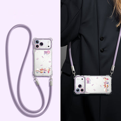 Shockproof & Stain-Resistant Phone Case with Strap for iPhone C-80183