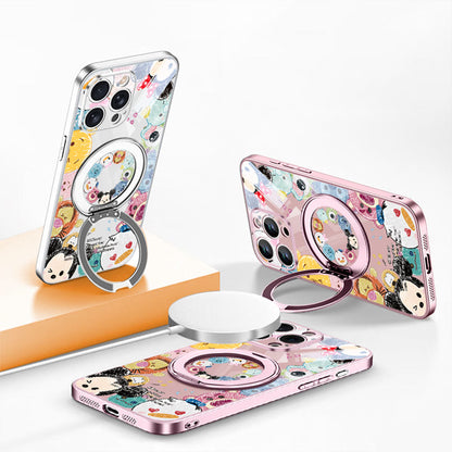 Shock-Absorbing Phone Case with 360° Rotating Stand for iPhone C-80132