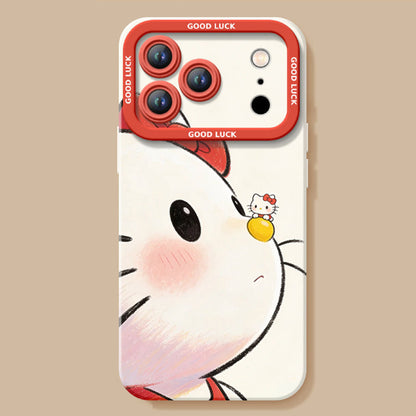 Cute Soft Silicone-Style iPhone Case with Detachable Charm Strap C-80159