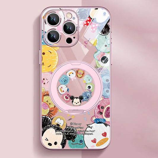 Shock-Absorbing Phone Case with 360° Rotating Stand for iPhone C-80132