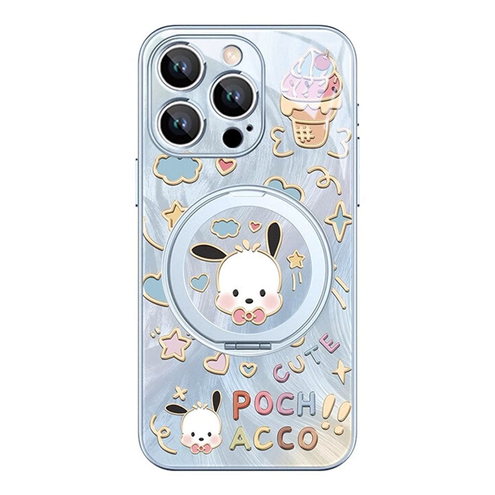 iPhone Compatible Cute Pattern Phone Case with Ring Stand C-80139