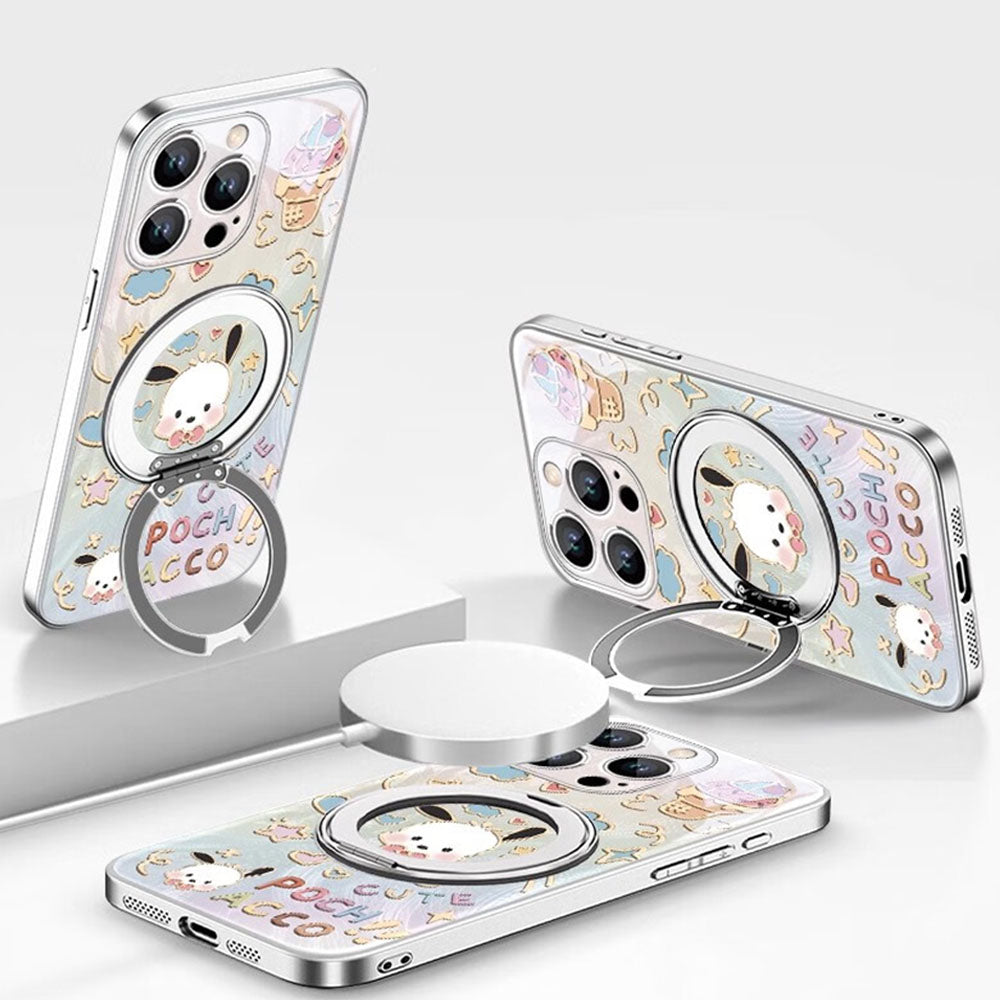 iPhone Compatible Cute Pattern Phone Case with Ring Stand C-80139
