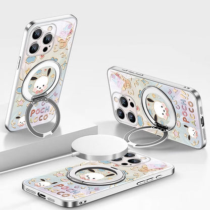 iPhone Compatible Cute Pattern Phone Case with Ring Stand C-80139