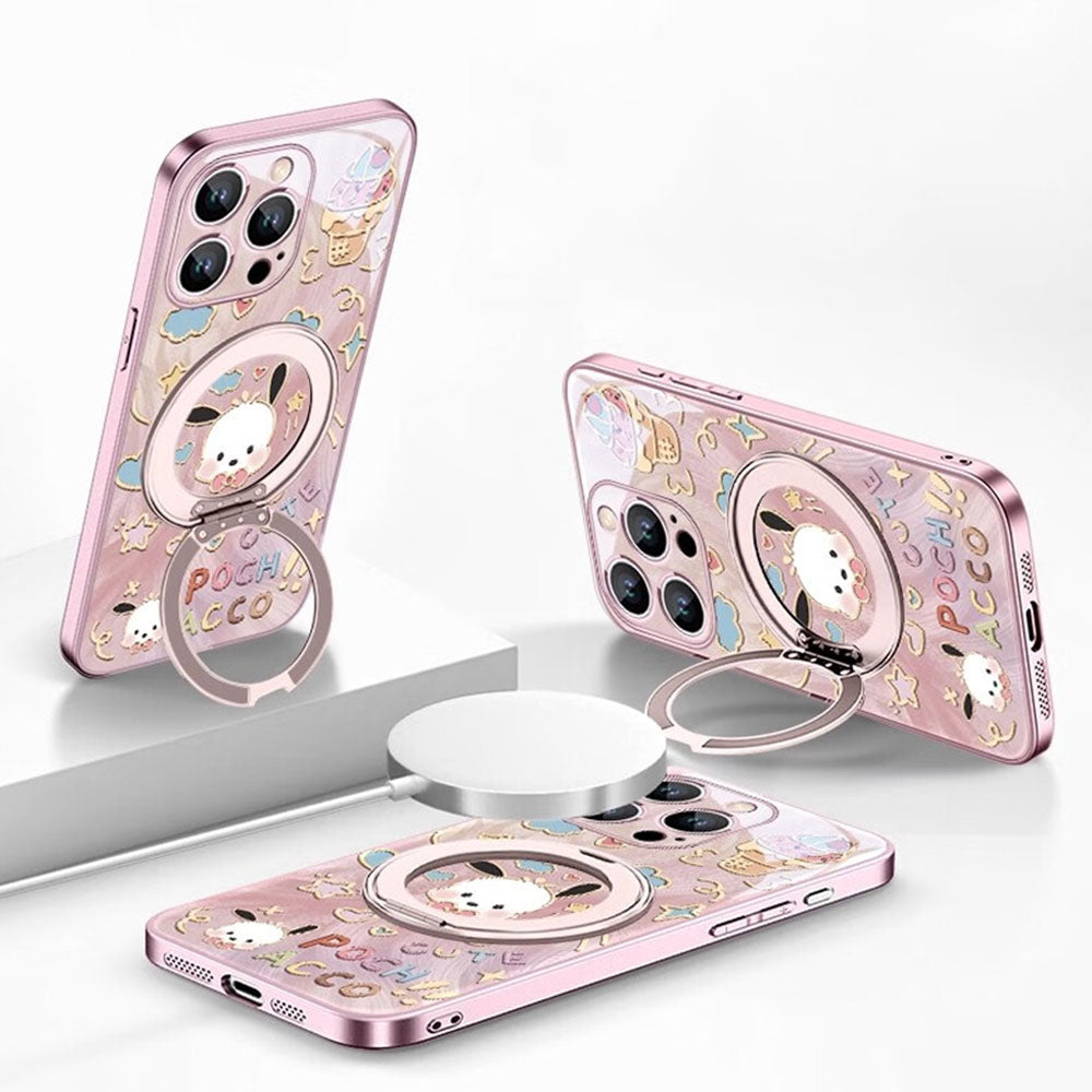 iPhone Compatible Cute Pattern Phone Case with Ring Stand C-80139