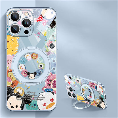 Shock-Absorbing Phone Case with 360° Rotating Stand for iPhone C-80132