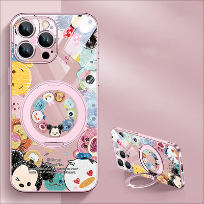 Shock-Absorbing Phone Case with 360° Rotating Stand for iPhone C-80132