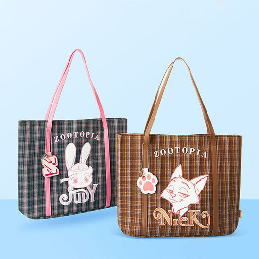 Vintage Plaid Large Capacity Tote Bag C-456