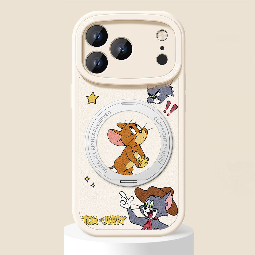 Full-Cover Magnetic iPhone Case with 360° Rotating Stand C-80017