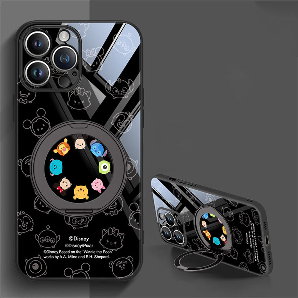 Shock-Absorbing Phone Case with 360° Rotating Stand for iPhone C-80132