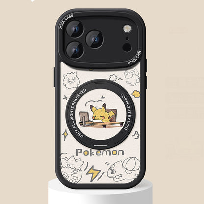 Shock-Absorbing Magnetic iPhone Case with 360° Rotating Ring Stand C-80018