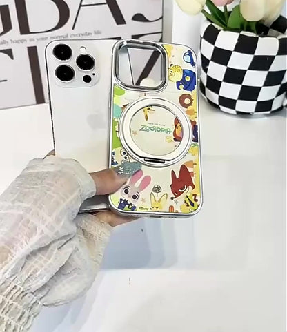 Shock-Resistant Magnetic iPhone Case with 360° Rotating Ring Stand C-80024