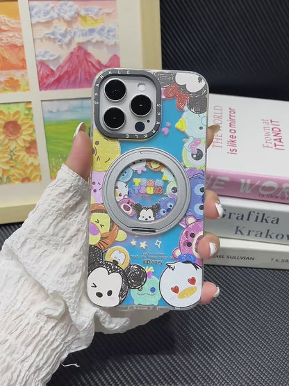 Holographic MagSafe-Compatible iPhone Case with 360° Rotating Ring Stand C-80045