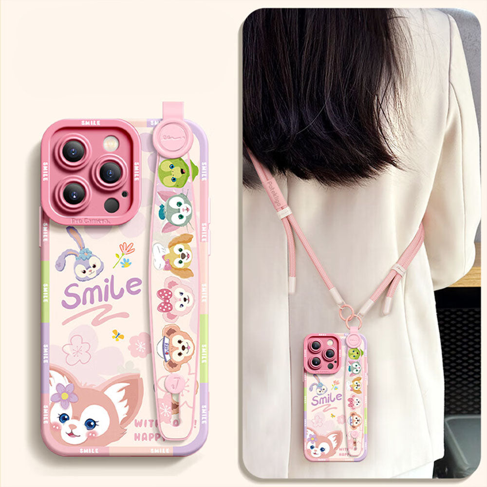 Cute Shockproof Phone Case with Strap for iPhone C-80179