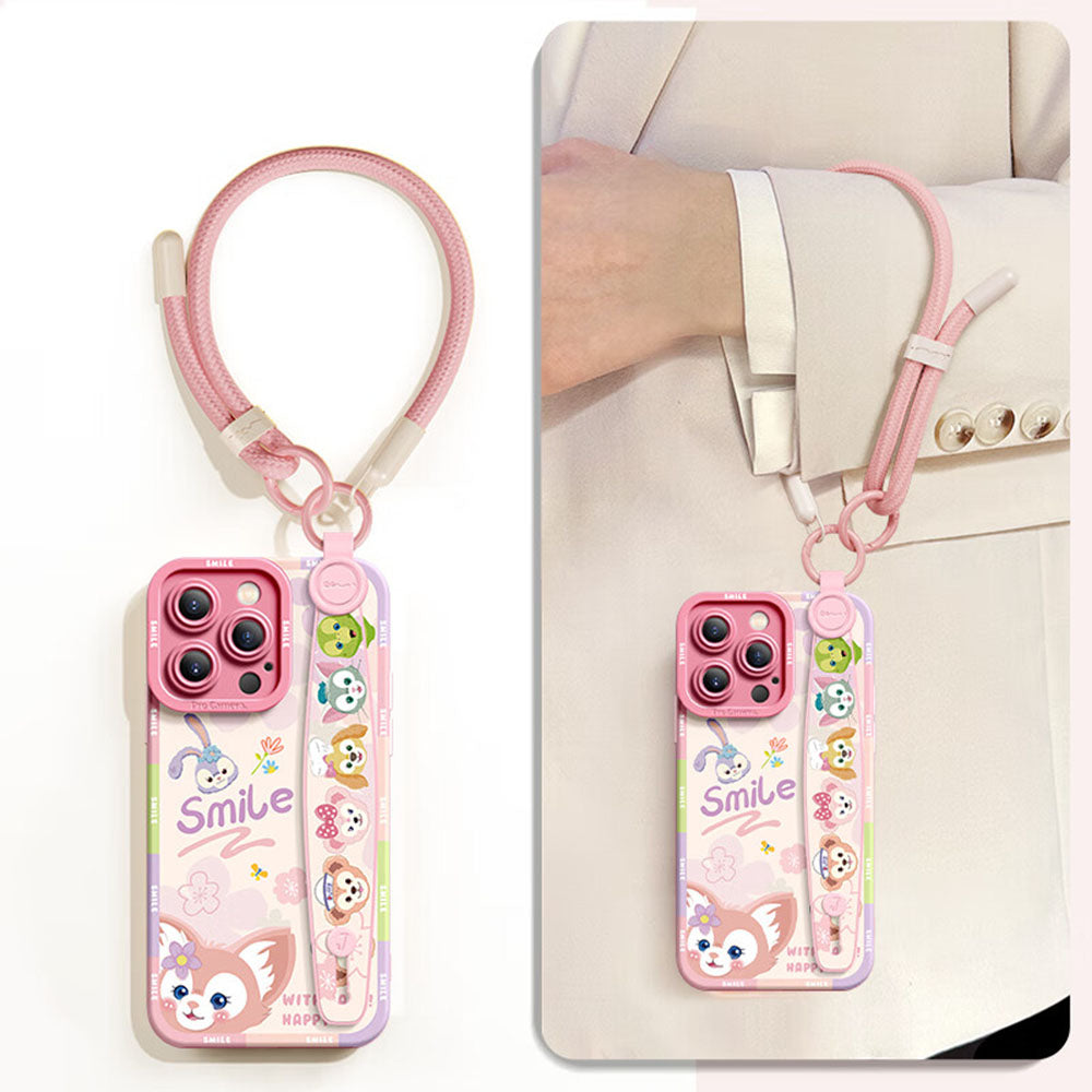 Cute Shockproof Phone Case with Strap for iPhone C-80179