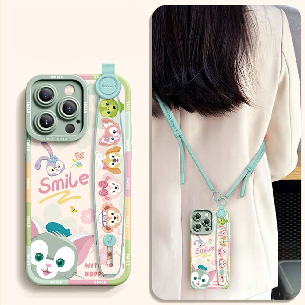 Cute Shockproof Phone Case with Strap for iPhone C-80179