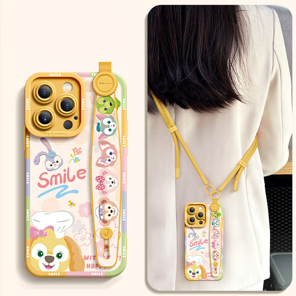 Cute Shockproof Phone Case with Strap for iPhone C-80179