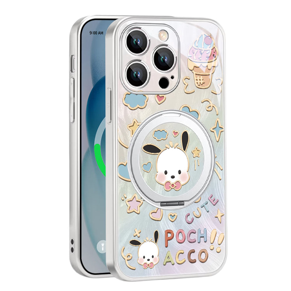 iPhone Compatible Cute Pattern Phone Case with Ring Stand C-80139