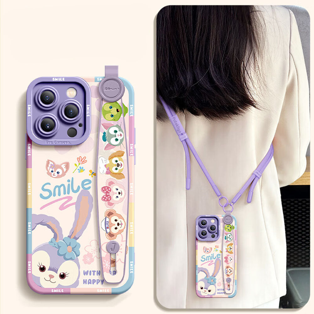 Cute Shockproof Phone Case with Strap for iPhone C-80179