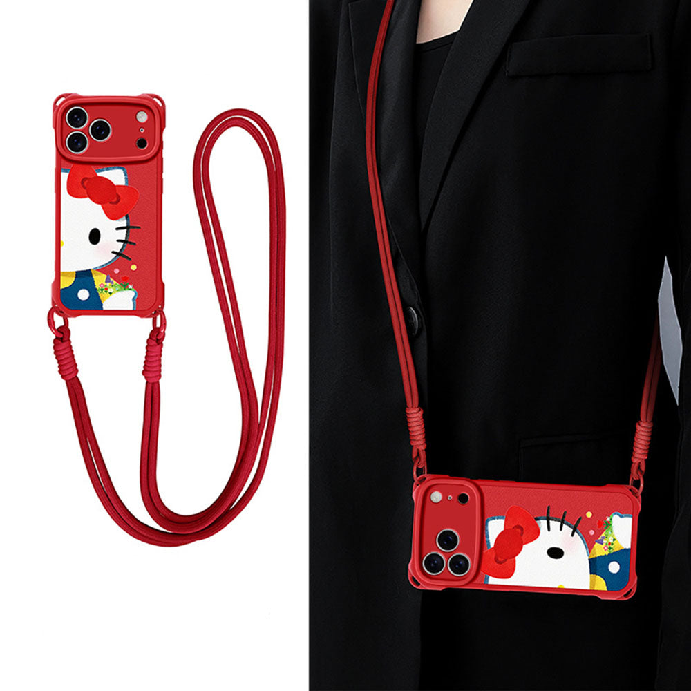 Leather-Look Soft iPhone Case with Detachable Strap C-80168