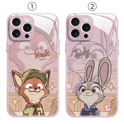 Slim Printed Glass Protective Phone Case for iPhone C-80126