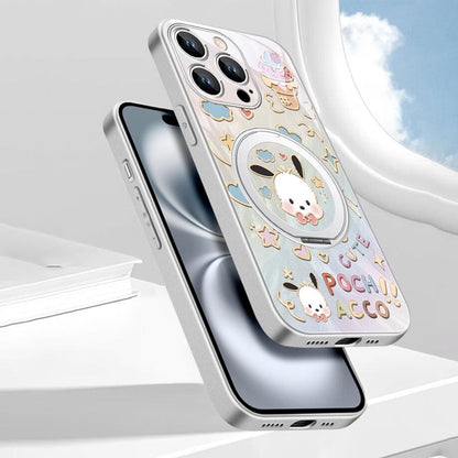 iPhone Compatible Cute Pattern Phone Case with Ring Stand C-80139
