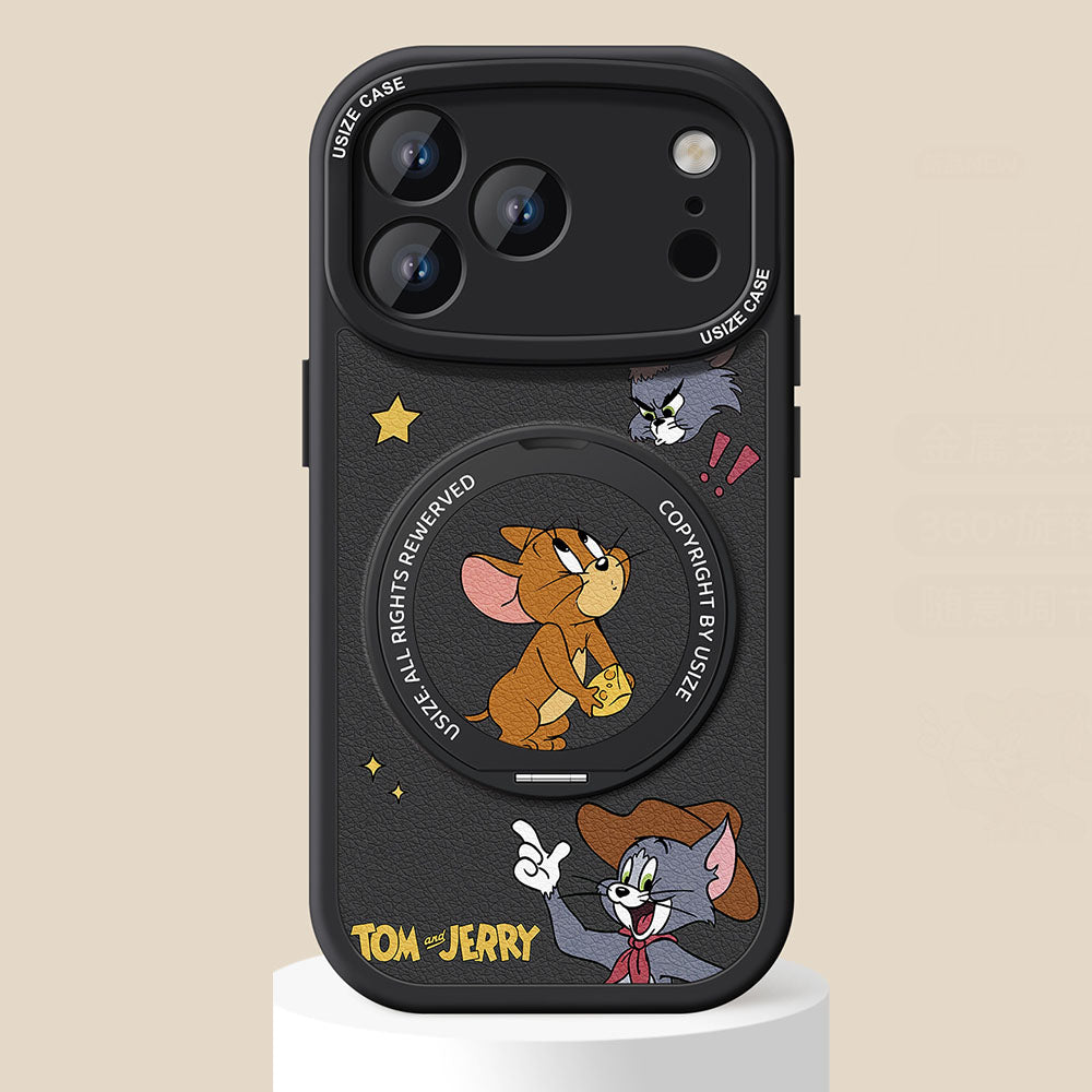 Full-Cover Magnetic iPhone Case with 360° Rotating Stand C-80017