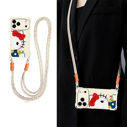 Leather-Look Soft iPhone Case with Detachable Strap C-80168