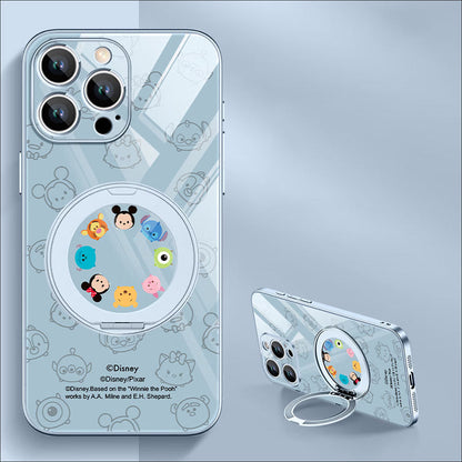 Shock-Absorbing Phone Case with 360° Rotating Stand for iPhone C-80132