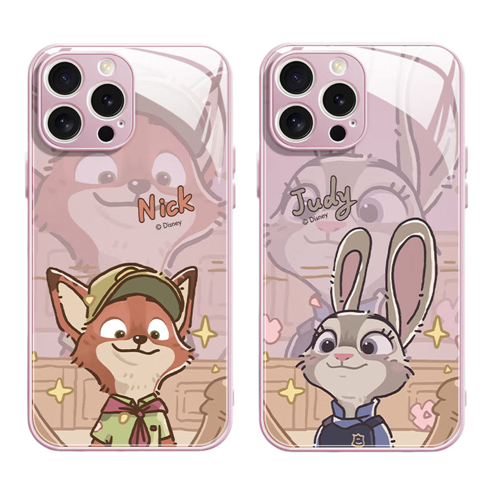 Slim Printed Glass Protective Phone Case for iPhone C-80126