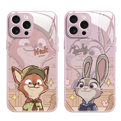 Slim Printed Glass Protective Phone Case for iPhone C-80126