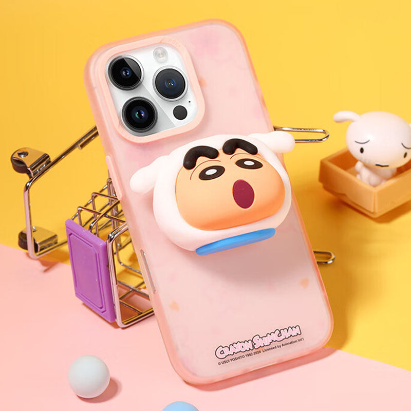 Semi-Transparent Phone Case with Pop-Up Stand for iPhone C-80118