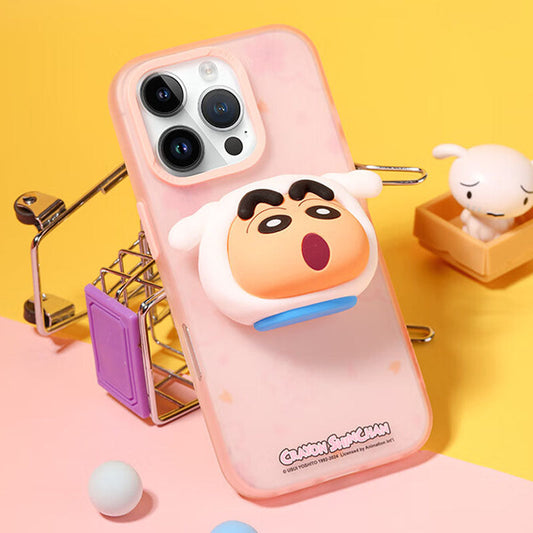 Semi-Transparent Phone Case with Pop-Up Stand for iPhone C-80118