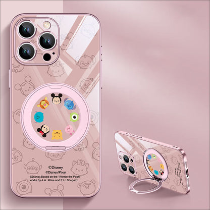 Shock-Absorbing Phone Case with 360° Rotating Stand for iPhone C-80132